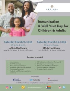 immunization well child adult day mar 11 & 25
