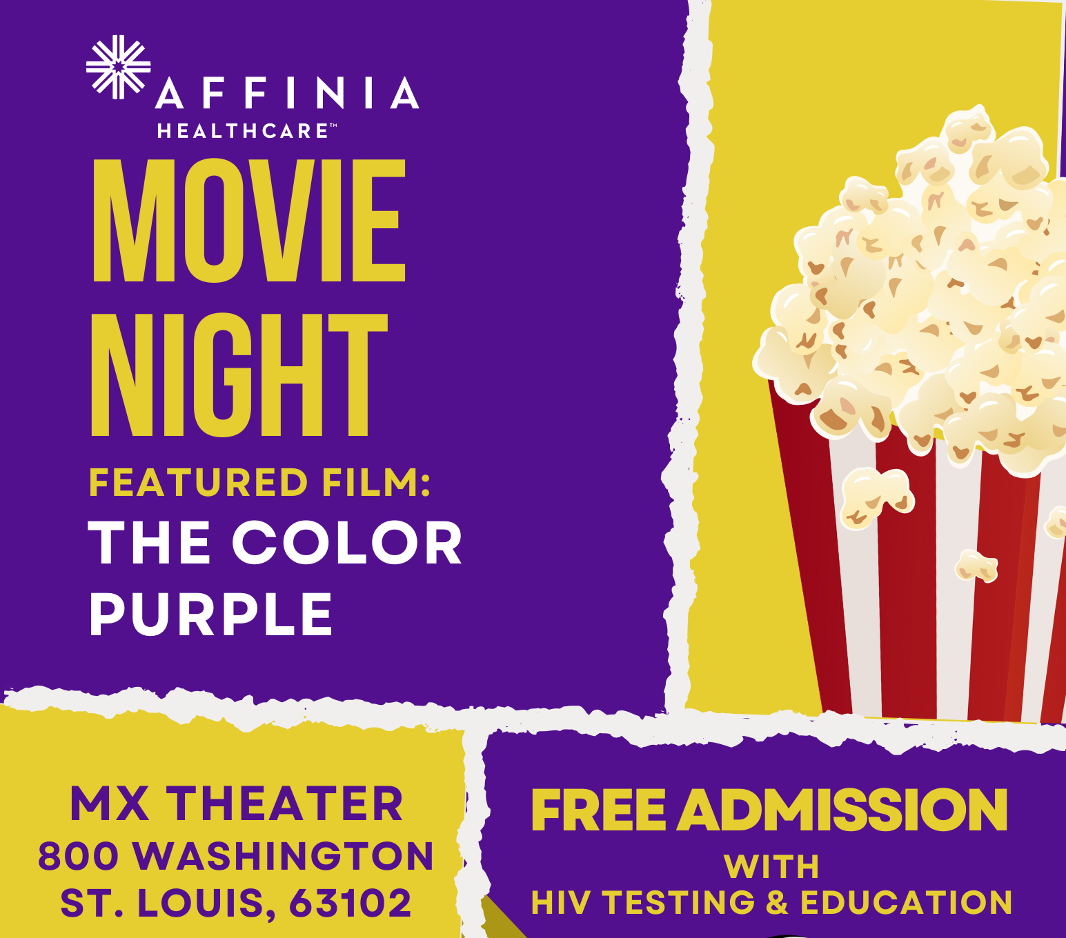color purple hiv movie night