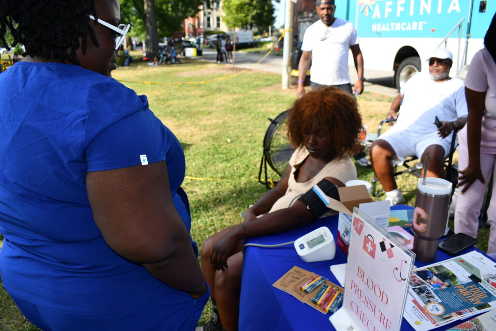 blood pressure check at summer concert