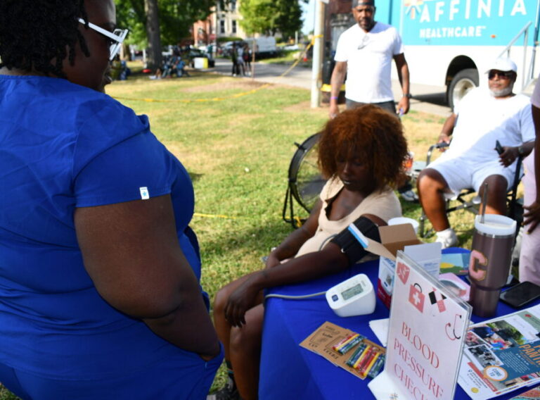 blood pressure check at summer concert